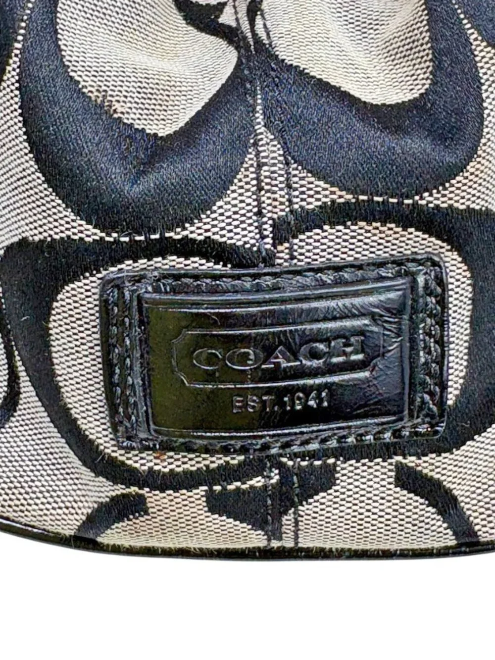 Coach F13533 Signature Stripe Framed Carryall Tote Shoulder Bag